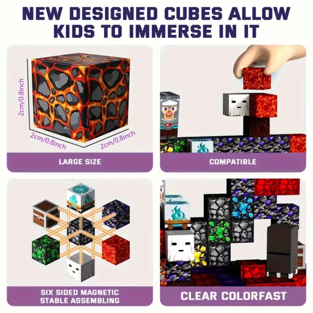 New Magnetic Building Blocks Magnet World Ender Sword Construction Brick Cube STEM Sensory Toy Set Gift for Boy Girl Children - 3