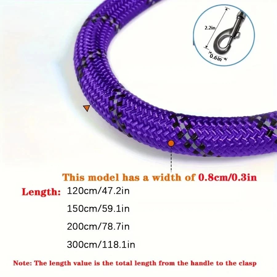 Reflective Dog Leash With Comfortable Padded Handle - Double Heavy Duty Traction Rope For Strong Dogs - Enhance Safety And Contr - 2