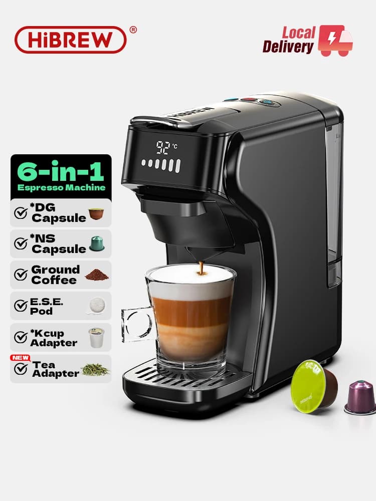 HiBREW آلة قهوة كبسولات 6 في 1 ساخن/بارد متعددة الإسبريسو كافيتيرا صانع قهوة كابتشينو دولتشي غوستو نيسبريسو مسحوق H1B