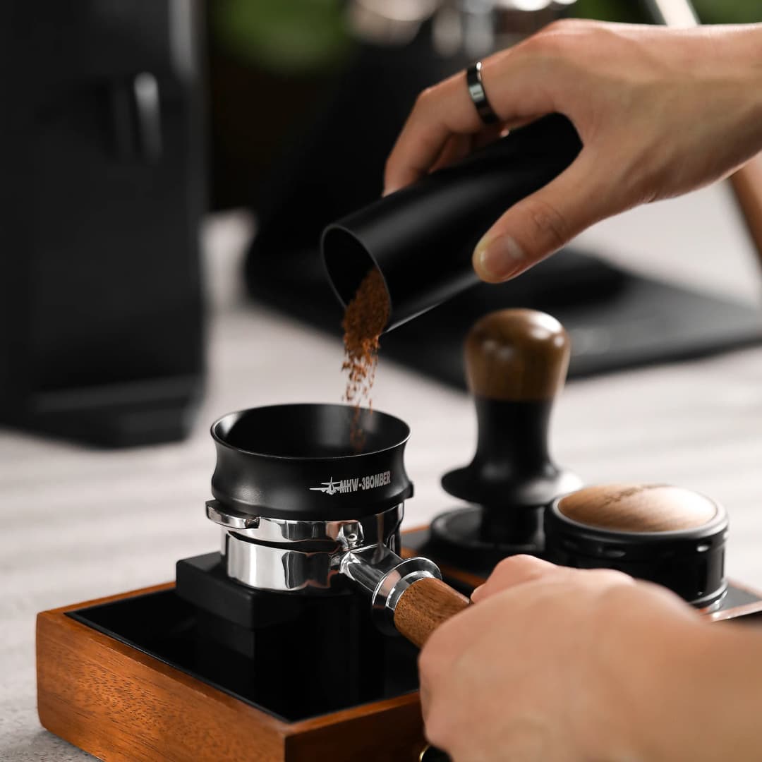 MHW-3BOMBER 51-58mm Magnetic Coffee Dosing Funnel Compatible with 58MM Portafilter Espresso Dosing Ring Home Barista Accessories - 4
