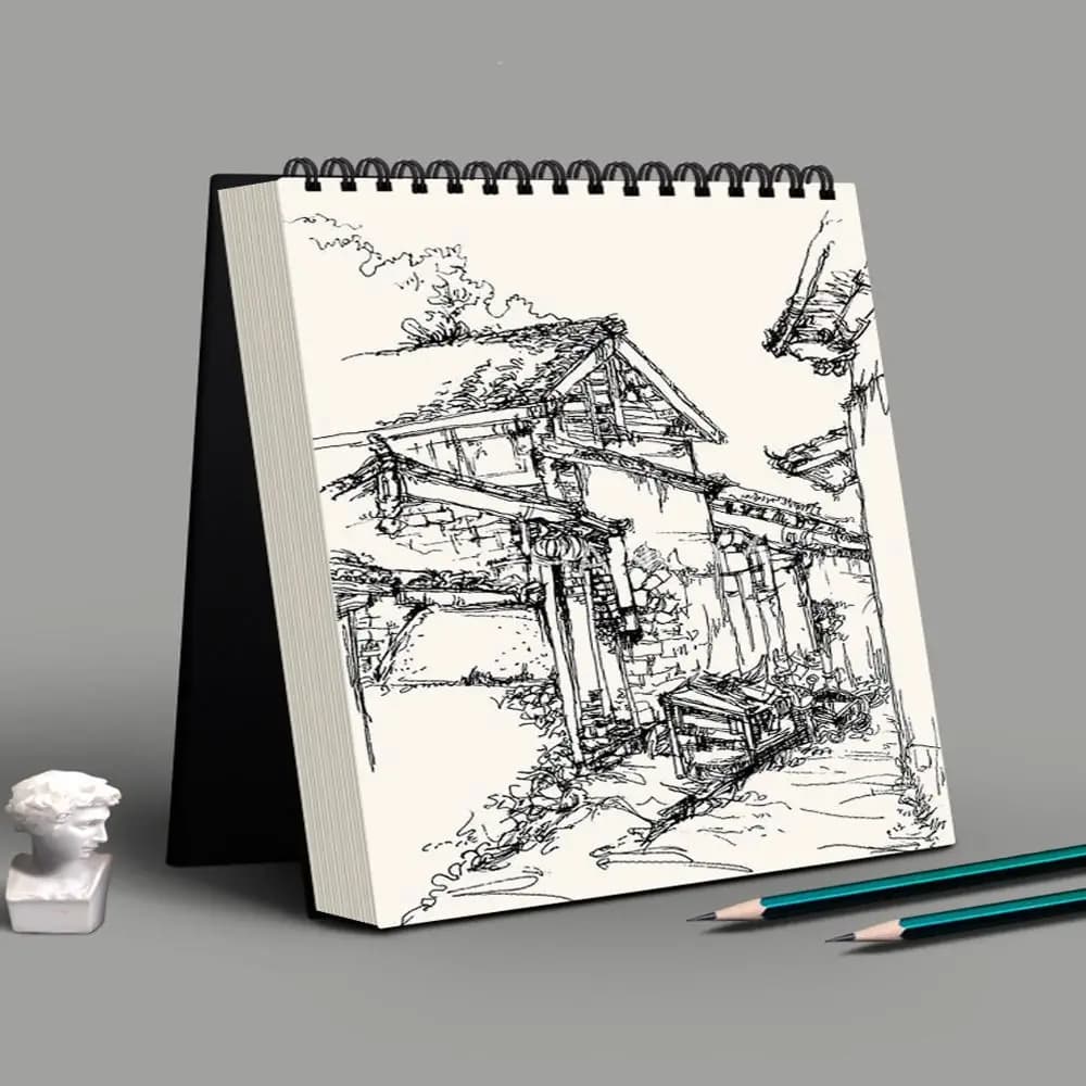 دفتر رسم حلزوني صديق للبيئة 30 ورقة 8K 16K، ورق رسم سميك خالي من الأحماض A4 A5 A6، لوحة رسم فنية للرسم الزيتي - 2