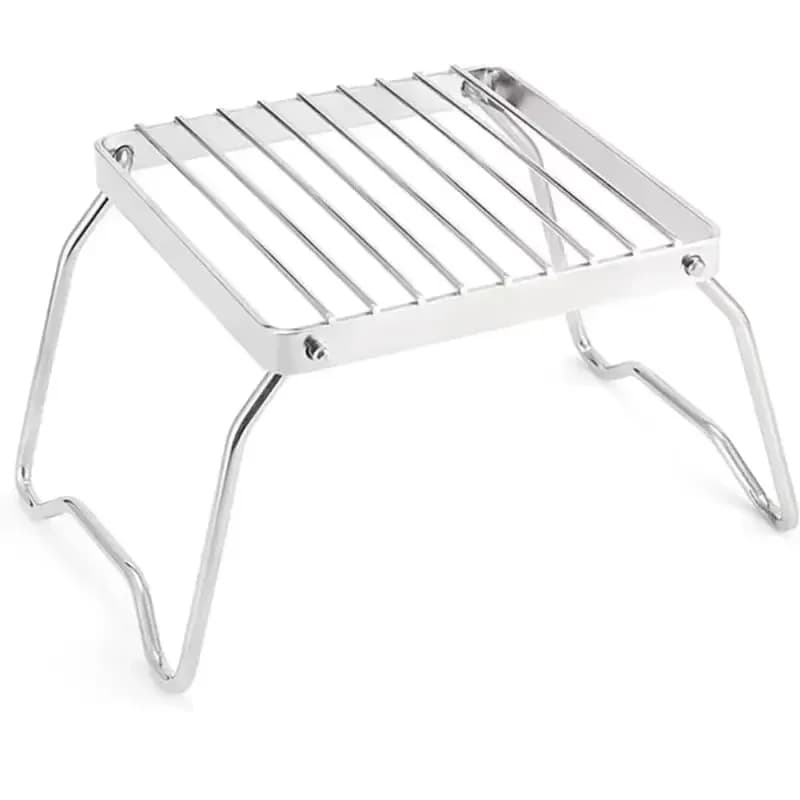 Outdoor Stainless Steel Stove Holder Camping Portable Folding Mini Barbecue Rack Set Pot Holder Baking Tray Holder - 2