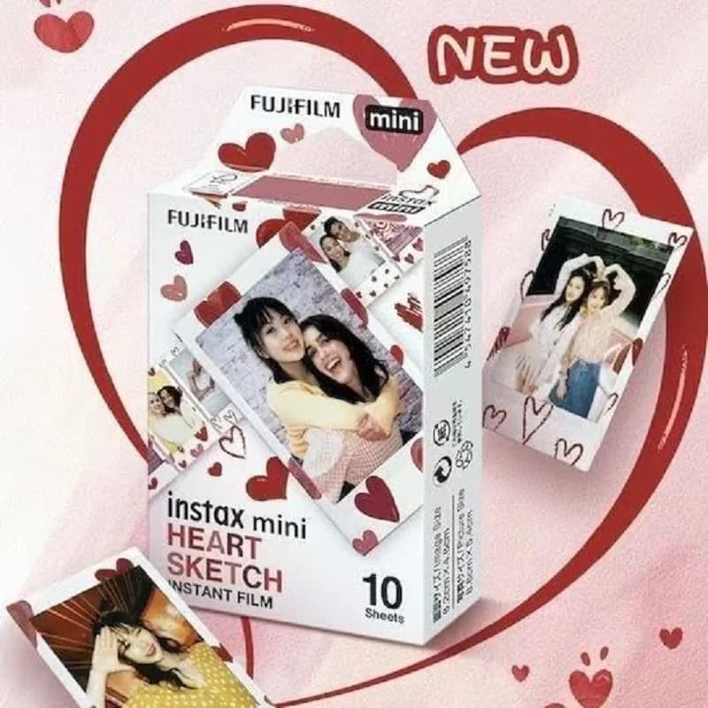 3-Inch Fujifilm Instax Heart Mini 12 11 9 8  Film Sketch Fuji Instant Photo Paper For 70 7s 50s 90 99 25 Share SP-1 Camera - 2