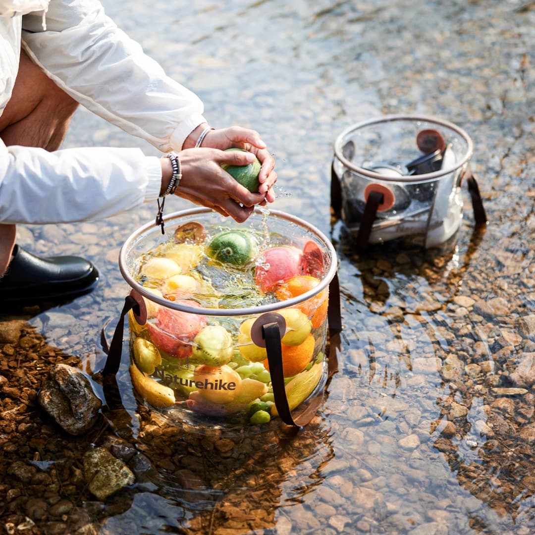 دلو Naturehike قابل للطي بسعة 20 لتر للشواء في الهواء الطلق والسفر وحاوية مياه قابلة للطي ومعدات تخييم - 2