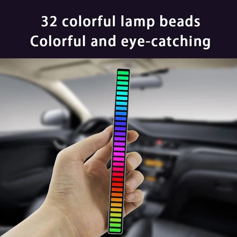 شريط إضاءة LED RGB تحكم في الصوت الموسيقي التقاط إيقاع مصباح محيطي إضاءة ليلية للأجواء لبار سيارة غرفة تلفزيون ديكور ألعاب - 3