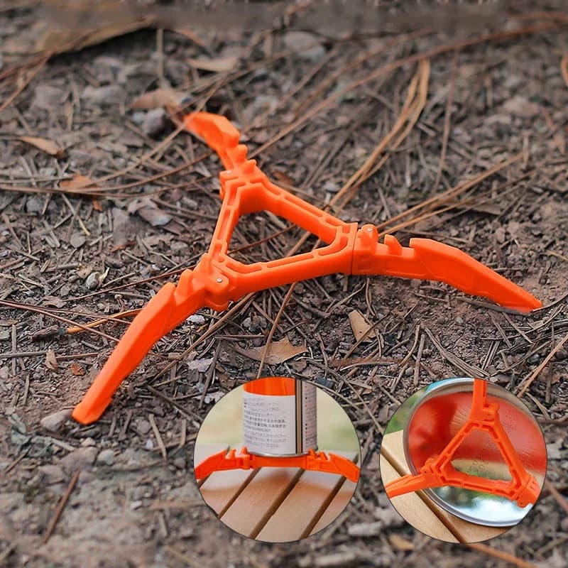 Outdoor Camping Gas Tank Stove Base Holder Camping Supplies ​​​​​​Portable Gas Canister Stand​​ Universal Tripod Folding Frame - 2