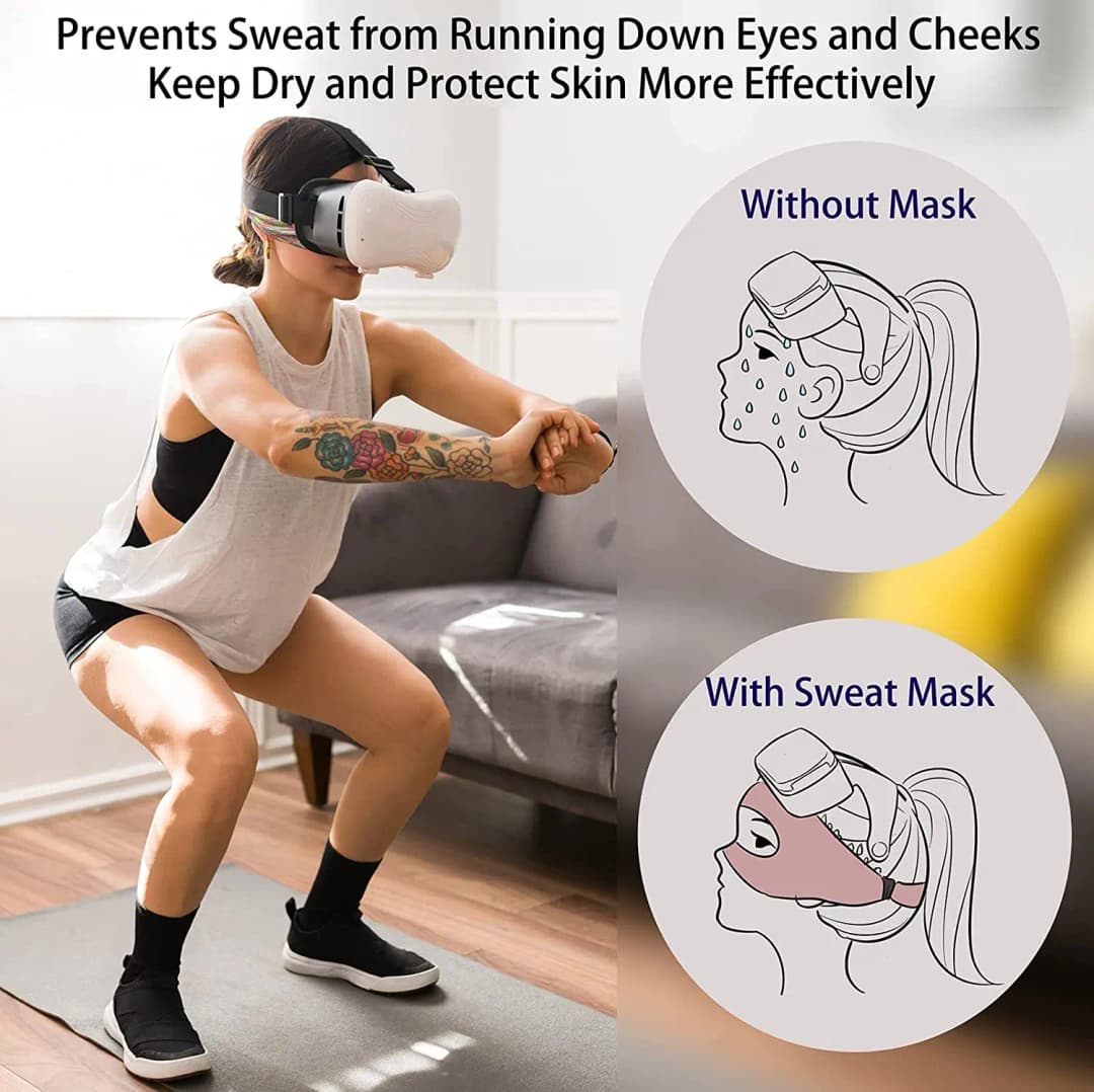 ل كوة كويست 2 اكسسوارات VR قناع غطاء تنفس عرق الفرقة الواقع الافتراضي سماعة ل ميتا كويست 3S /3 بيكو 4 VR - 3