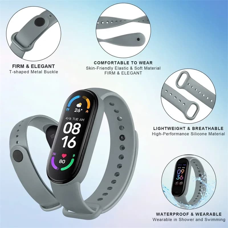 Silicone Watch Strap For Xiaomi Mi Band 7 6 5 4 3 Wristband Bracelet Wrist Straps correa Mi Band 6 7 5 4 Smart watch Accessories - 3