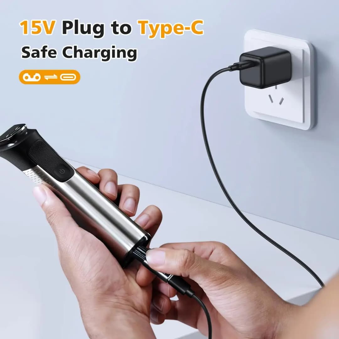 محول شحن برانجدي 15 فولت Type-C لمكينة حلاقة فيليبس ون بليد QP6520 QP6530 QP6510 - 2