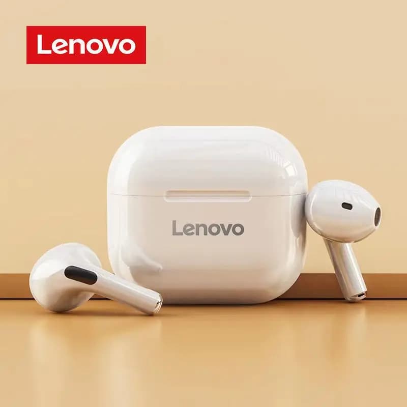 سماعات أذن لاسلكية جديدة Lenovo LP40 TWS، بلوتوث، باس، تحكم باللمس، ستيريو، تقليل الضوضاء، وضع الاستعداد الطويل، اختيار أصلي