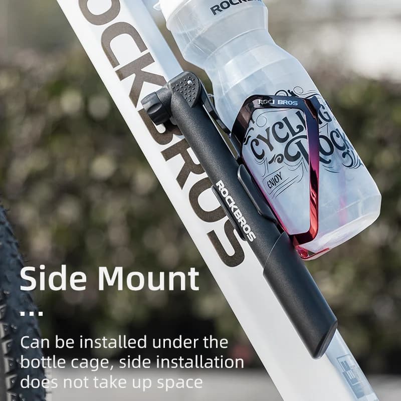 مضخة دراجة ROCKBROS 80PSI، صمام Schrader Presta، مضخة دراجة MTB، منفاخ هواء محمول صغير، إكسسوارات مضخة الدراجات من النايلون - 2