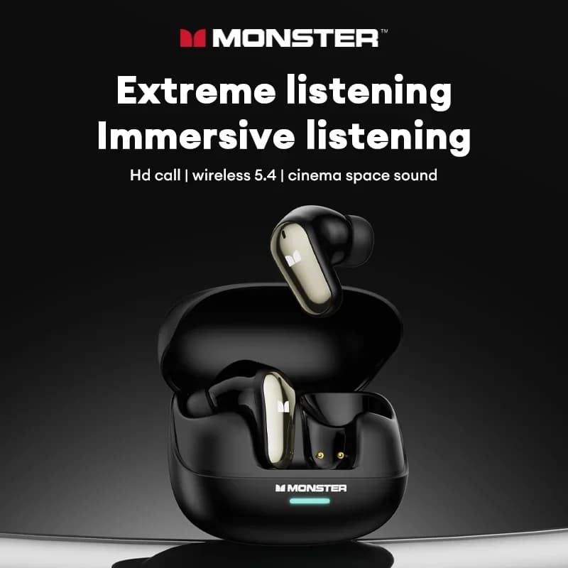 سماعات رأس لاسلكية Monster MQT52 بلوتوث 5.4 سماعات أذن ستيريو HIFI إلغاء الضوضاء موسيقى سماعة رأس ألعاب مع ميكروفون - 2