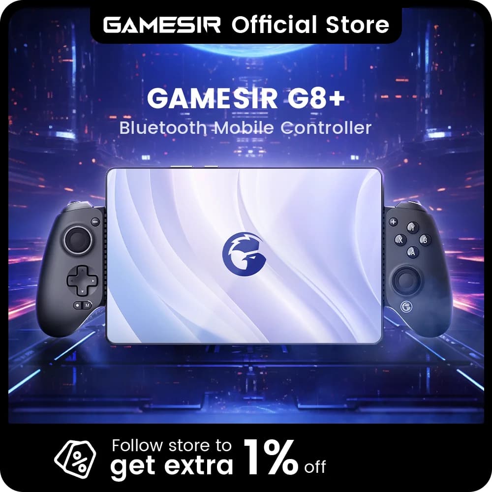 ذراع تحكم GameSir G8+ بلوتوث مع تأثير هول، مناسب لـ Nintendo Switch 2 وأندرويد وiPhone وiPad وPC