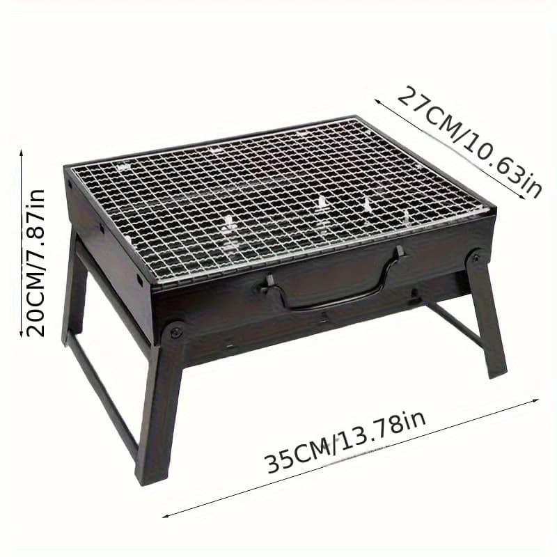 Portable BBQ Charcoal Grill Stainless Steel Small Mini BBQ Tool Kit Outdoor Cooking Camping Picnic Beach Portable BBQ - 6