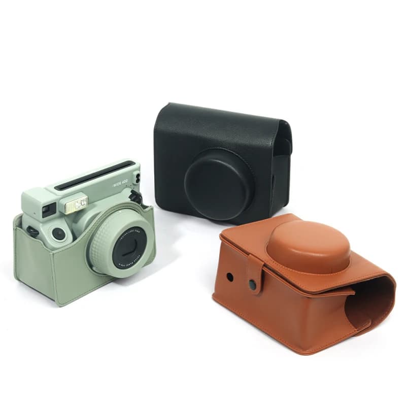حقيبة كاميرا Fujifilm Instax wide 400 + ألبوم واسع 80 نمط ليتشي أخضر + حقيبة صور مغناطيسية من الجلد الصناعي الناعم المضاد للسيليكون - 2