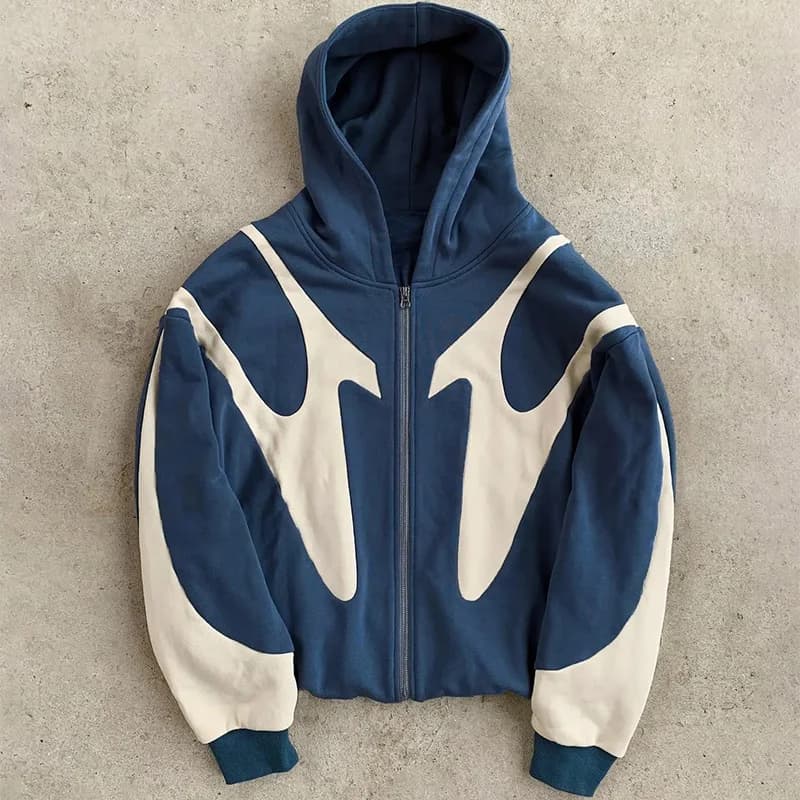 American  Retro Letter Printed Devil Pattern Hoodie Y2k Harajuku Casual Couple Zipper Hoodies Sweatshirt Fashion men's Clothing - 6