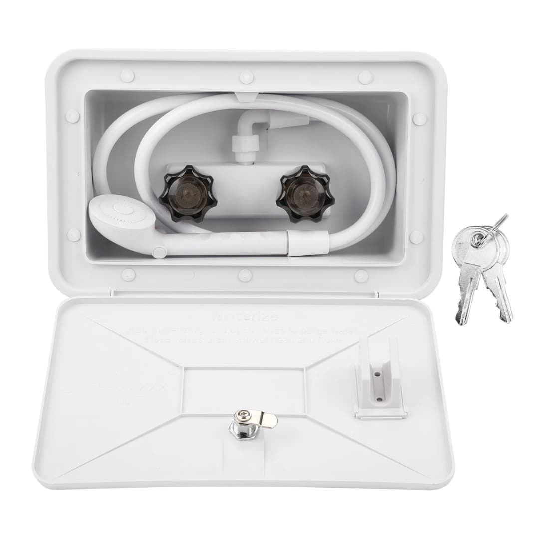 RV Exterior Shower Box Kit Outdoor Washing Kit With Lock For Boat Yacht Camper Motorhome