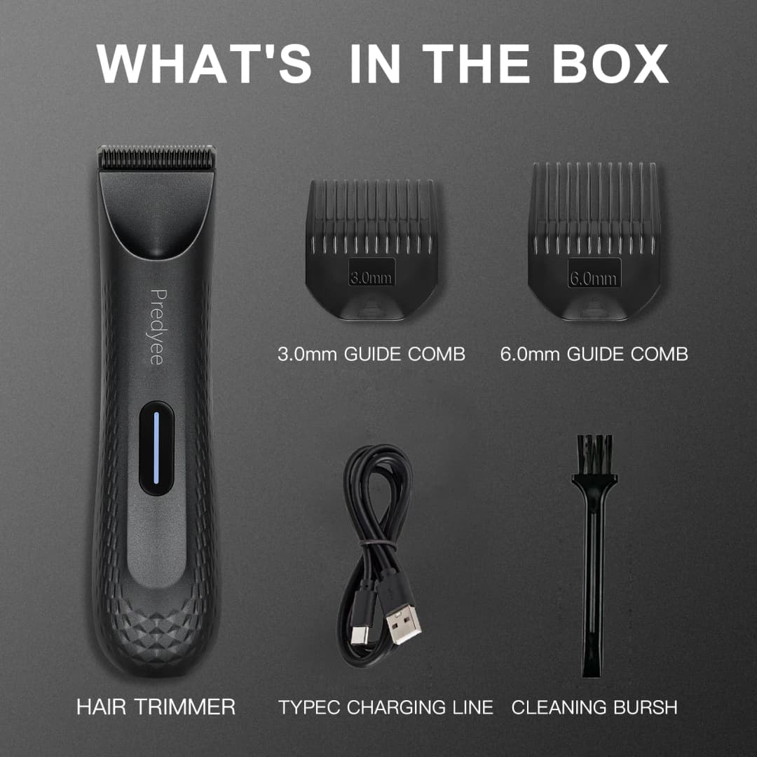 Electric Groin Hair Trimmer for Men,Body Groomer & Pubic Waterproof Hair Trimmer,Replaceable Ceramic Blade - 4