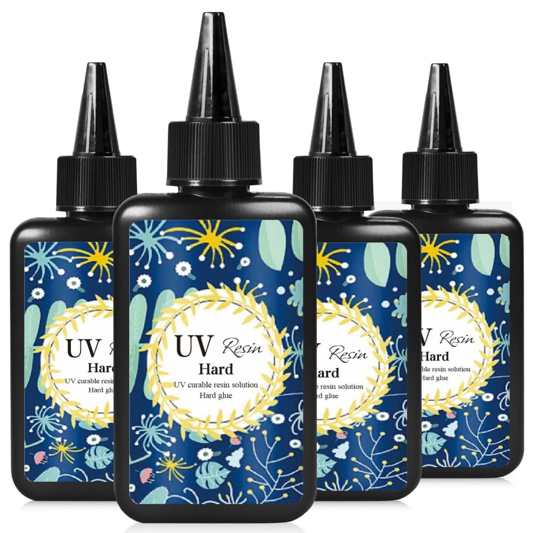 100 جرام راتنج UV شفاف، قوالب عشوائية 5 قطع صلبة، راتنج إيبوكسي شفاف محدث مسبق الخلط لصنع مجوهرات الحرف اليدوية