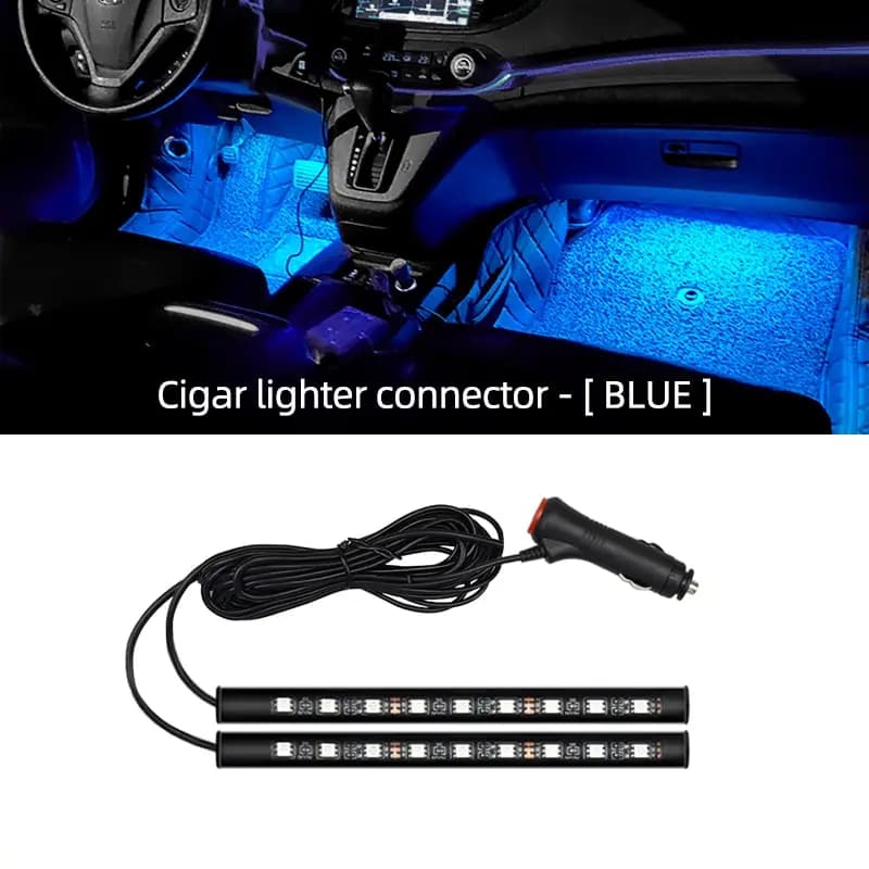 إضاءة نيون للسيارة إضاءة قدم LED ديكور داخلي إضاءة خلفية ولاعة سجائر USB مصباح جو إكسسوارات السيارة