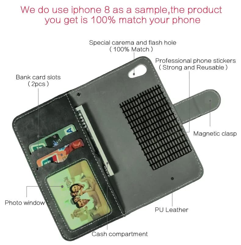 محفظة جلدية عصرية لهاتف موتورولا ThinkPhone 6.6 بوصة غطاء فليب فاخر بحامل بطاقات - 6