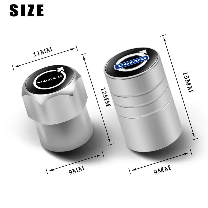 For Volvo XC90 V90 V60 XC60 V40 S80 S60 S90 C40 XC40 V70 XC70 C30 C70 4Pcs Aluminum Alloy Car Wheel Tire Valve Caps Stem Cover - 5