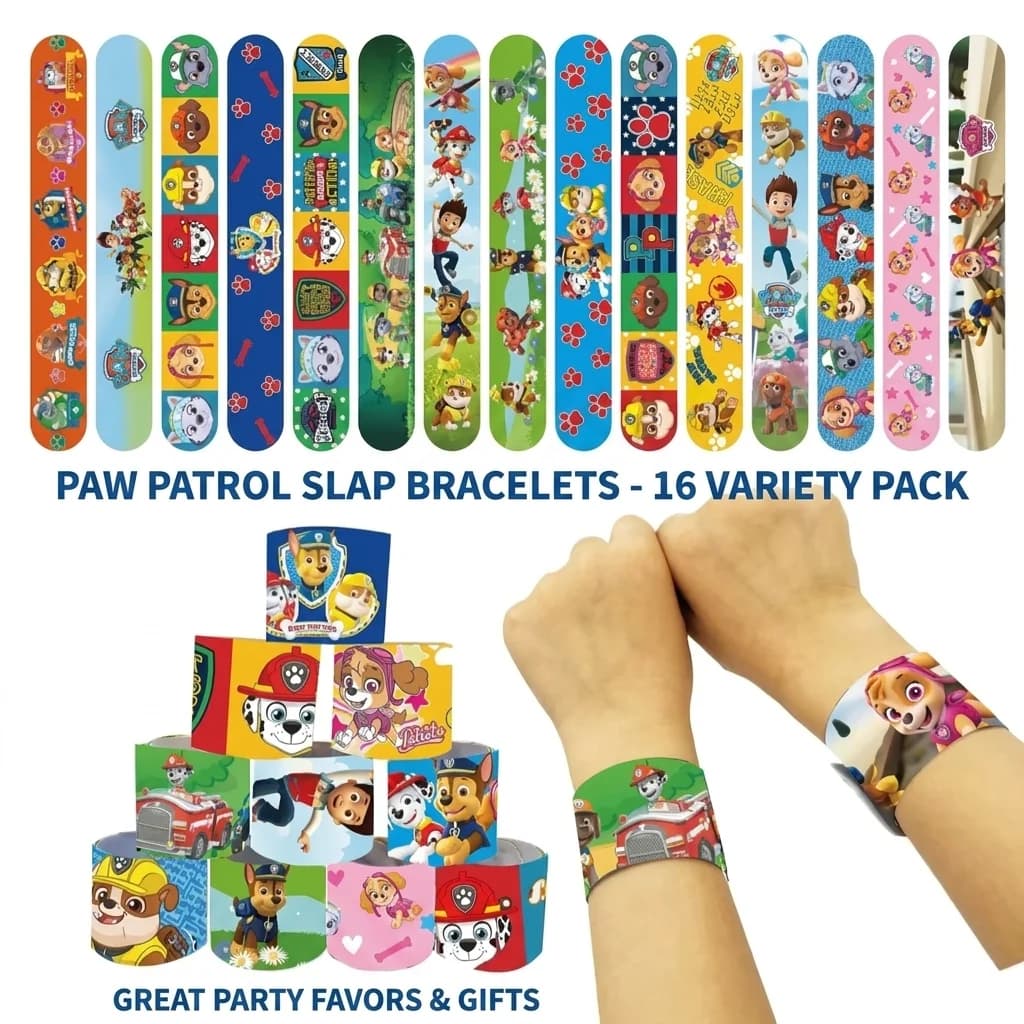 مجموعة أساور عائلة Paw Patrol - 15 قطعة، شخصيات رايدر ومارشال وروبل، أساور دائرية من PVC للأطفال - 2