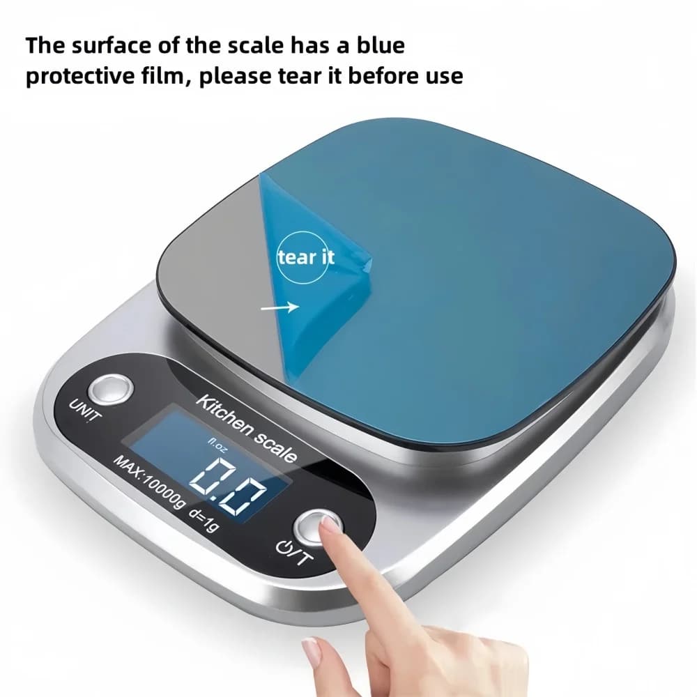ميزان مطبخ رقمي عالي الدقة 10 كجم/1 جرام مع شاشة LCD، ميزان طعام إلكتروني محمول للمجوهرات والقهوة والخبز