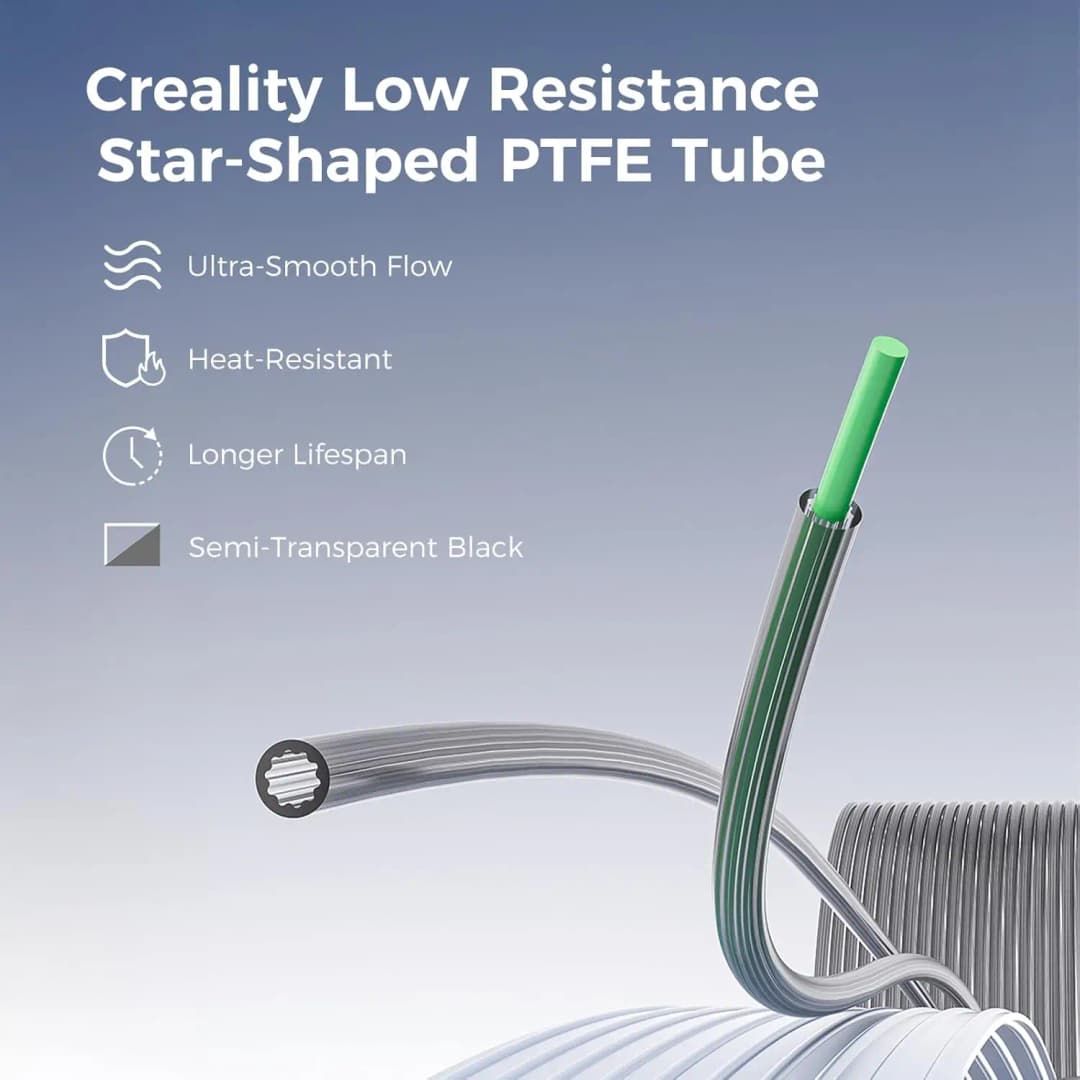 Creality Official Star-Shaped PTFE Teflon Tube 1M/2M/5M Upgrade Low-Resistance Inner Channel Design  Performance in Multicolor - 4