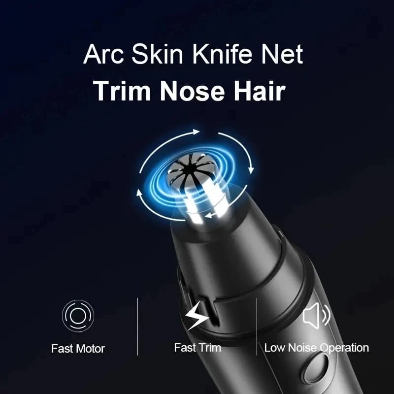 HOMEFISH ماكينة حلاقة كهربائية لإزالة شعر الأنف والأذن والرقبة والحاجبين للرجال عدة تنظيف وإزالة الشعر - 3