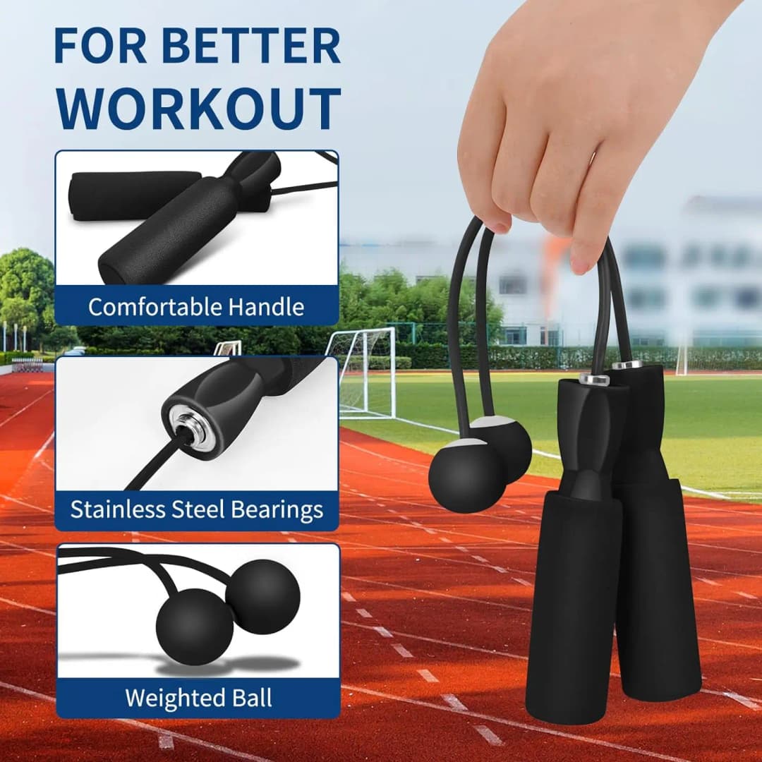 Cordless Jump Rope With Heavy Balls Sports Fitness Training Bodybuilding Exercise Rapid Speed Skipping Rope Home Gym Equipment - 5