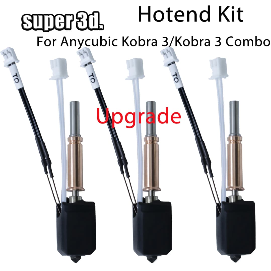 ترقية هوت إند Anycubic Kobra 3 كومبو فوهة هوت إند ثيرميستور بلوك سخان الحلق لقطع غيار K3 إكسسوارات هوت إند