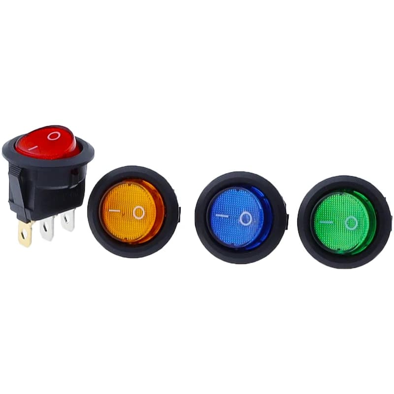 1 قطعة 20 مللي متر KCD1 Led التبديل 12 فولت 220 فولت ضوء السلطة التبديل أضواء زر السيارة تشغيل/إيقاف 3pin جولة الروك التبديل