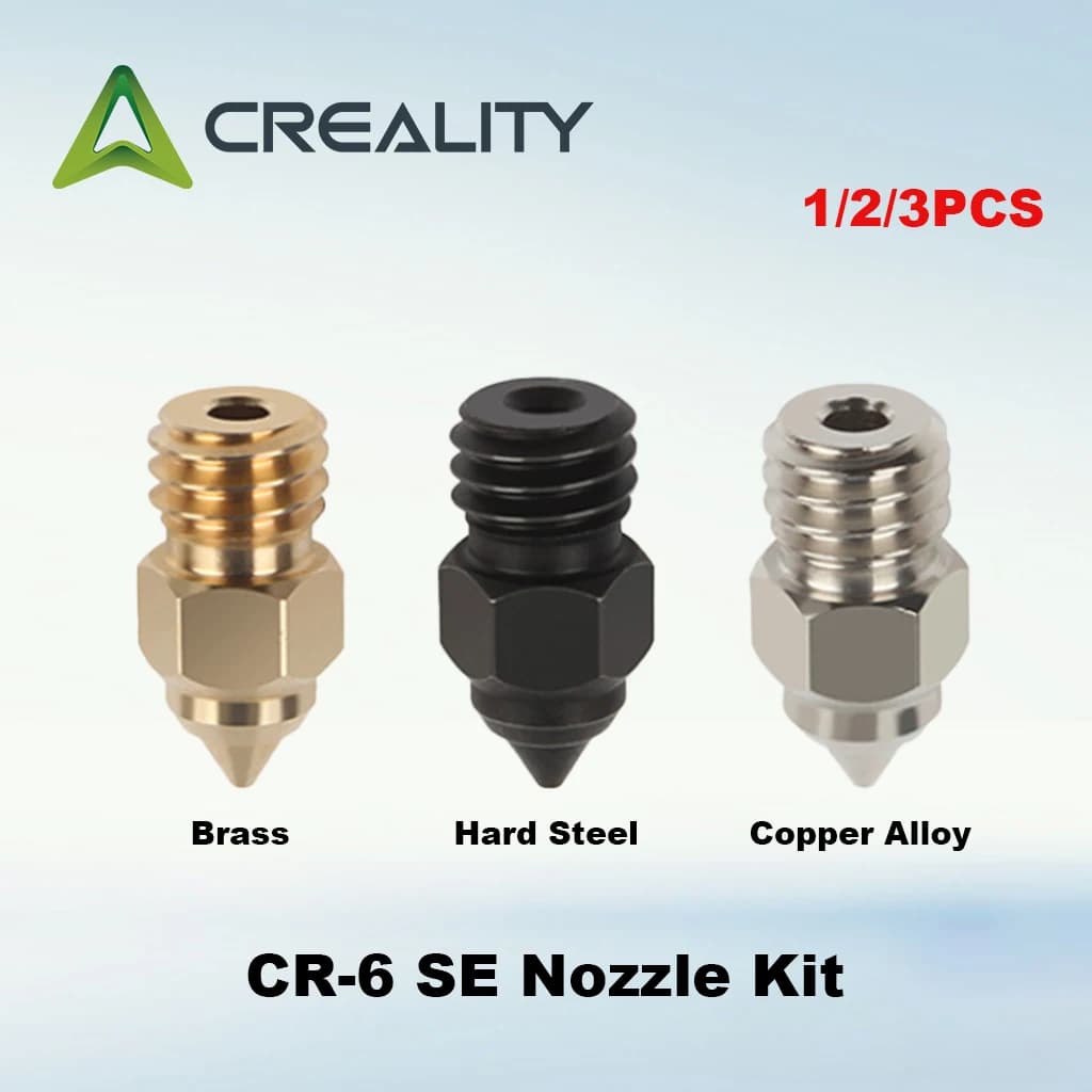 فوهات CREALITY MK8 لطابعة CR 6 SE فوهة CR5 Pro/Ender 3 S1 pro/CR10 V2/Ender5 بقطر 0.2/0.4/0.6/0.8 مم من النحاس المطلي بالنحاس