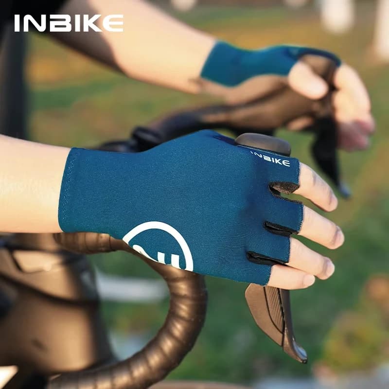 قفازات دراجات INBIKE صيفية للرجال، MTB، جل مبطن، نصف إصبع، قفازات دراجات طرق، إكسسوارات