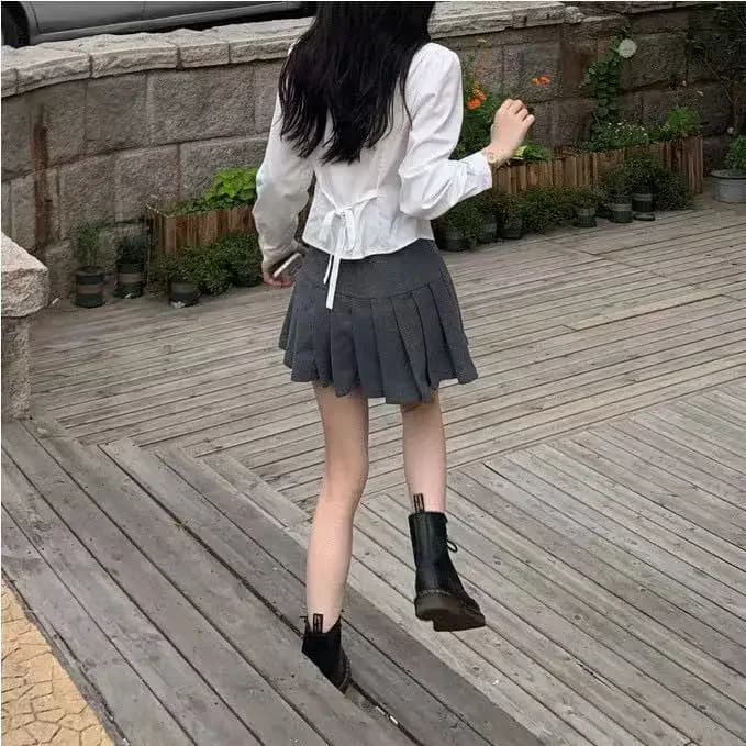 قميص أبيض أساسي بتصميم مدرسي للنساء بأكمام طويلة وتصميم أنيق، قميص تونيك بأزرار، بلوزة كاجوال للسيدات - 5