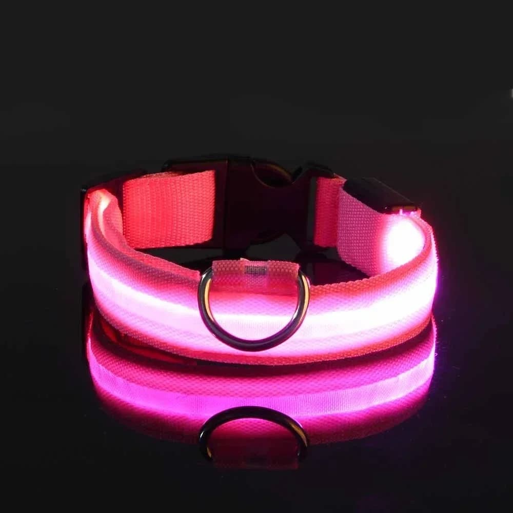 Dog Collar Nylon LED Night Safety Flashing Glow In The Dark Pet Dog Leash pet Dogs Luminous Fluorescent  dog accessories collar - 5