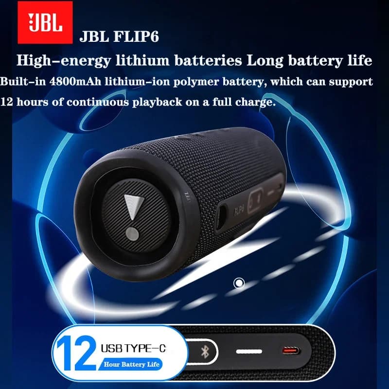 JBL Flip 6 Official Authentic Kaleidoscope Subwoofer Portable Bluetooth Speaker IP67 Waterproof For Family Gathering Beach Party - 5