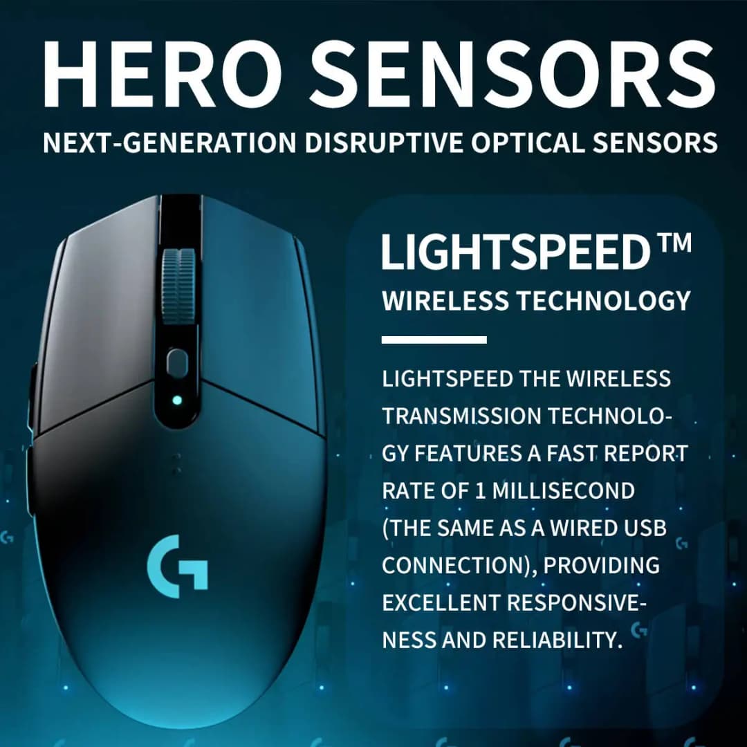 ماوس لاسلكي Logitech G304 LIGHTSPEED ماوس ألعاب خفيف الوزن ومحمول بسرعة الضوء لنفس طراز جهاز الكمبيوتر الشخصي بدون برنامج تشغيل - 3