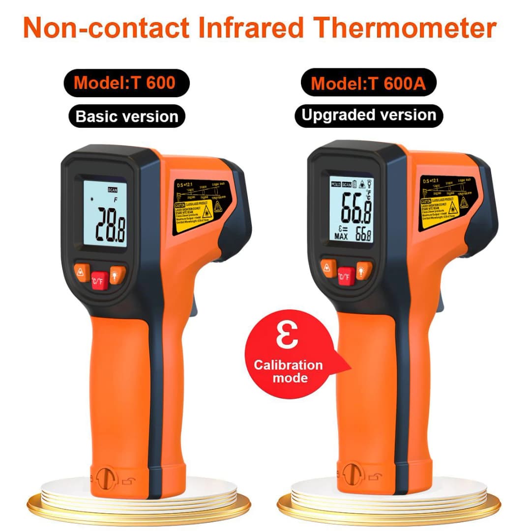 NJTY T600 T600A Digital Infrared Thermometer Gun -58°F to 1112°F (-50℃ to 600℃) Professional Industrial Laser Temperature Gun - 5