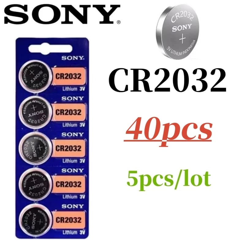 40 قطعة بطاريات سوني اصلية CR2032 CR2025 CR2016 CR1632 CR1220 CR1620 CR2450 CR2430 371 SR920SW 377 SR626SW 364 399 395 SR927SW - 2