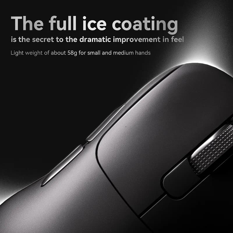 أجاز AJ179 أبيكس ماوس ألعاب لاسلكي، مستشعر PAW3950، قاعدة شحن مع إضاءة RGB، ماكرو، تصميم مريح وخفيف الوزن للكمبيوتر - 3