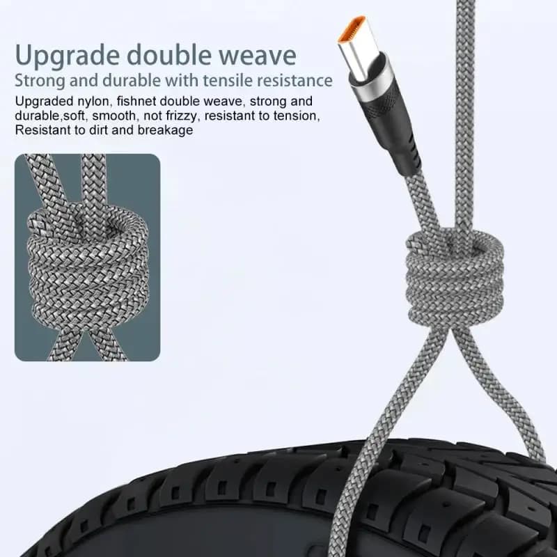 1/2/3/5/8 متر ممتد 6A شحن فائق السرعة كابل شحن طويل إضافي USB Type C لهواتف آيفون سامسونج كابل بيانات متوافق بالكامل - 6