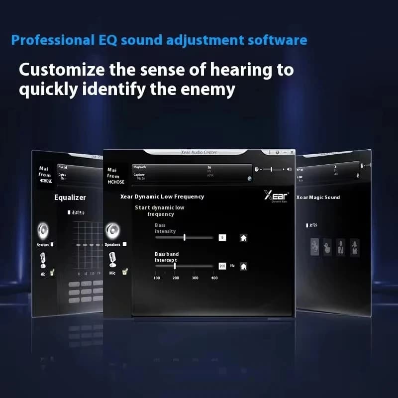 سماعات ألعاب MCHOSE V9 PRO الأصلية، موسيقى، رياضات إلكترونية، 3 أوضاع، ميكروفون لاسلكي، تقليل الضوضاء، مخصص، مثبت على الرأس - 4