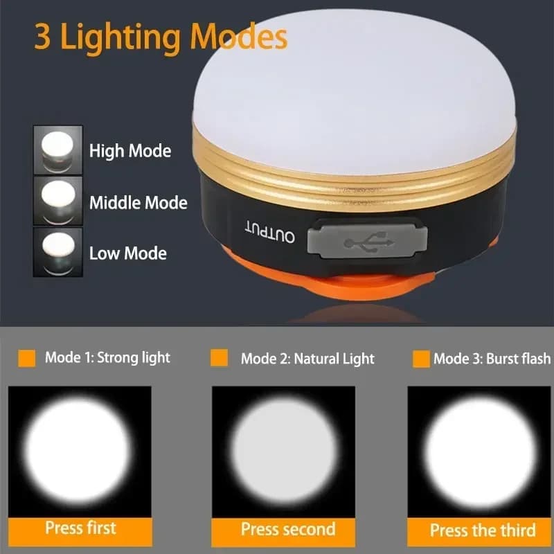 LED Lantern Portable Camping Light 3 Lighting Modes Camplights Hanging Outdoor Tent Home Emergency Lamp with Magnet - 3