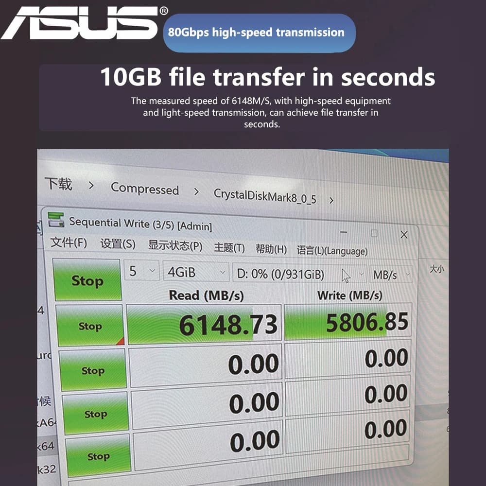 كابل شحن سريع ASUS PD240W Thunderbolt 5 USB Type C بنقل بيانات 80Gbps وفيديو 16K/8K لهواتف iPhone 16 و17 وحواسيب Macbook Pro - 2