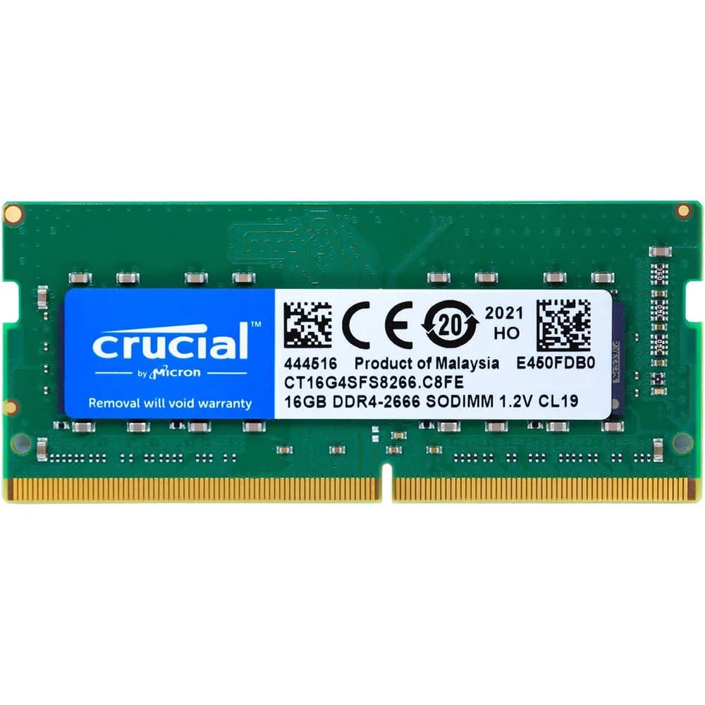 ذاكرة رام Crucial DDR4 بسعة 16 جيجابايت و32 جيجابايت و4 جيجابايت و8 جيجابايت بتردد 3200 ميجاهرتز و2133 و2400 و2666 ميجاهرتز لذاكرة الكمبيوتر المحمول SODIMM PC4-25600 و21300 و19200 و17000 متوافقة مع معالجات Intel وAMD - 2