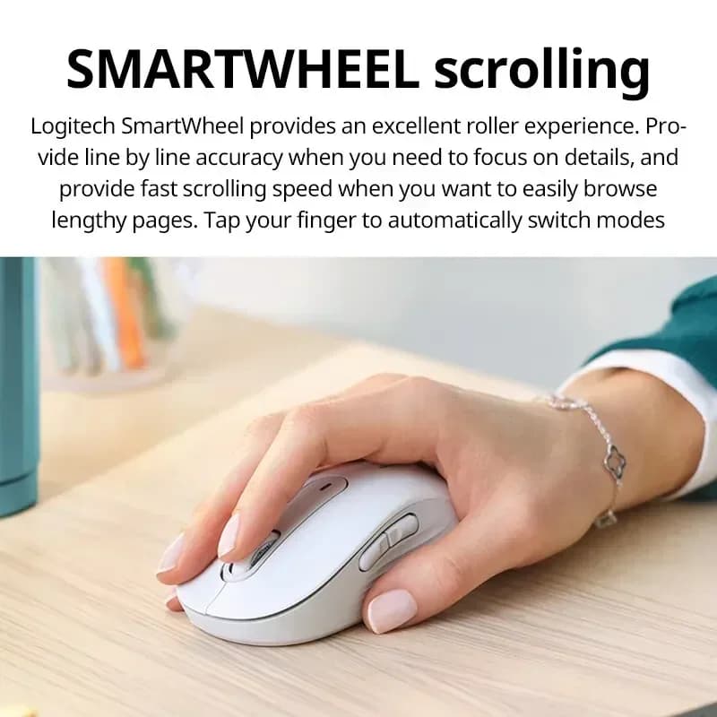 فأرة Logitech M650 M650L لاسلكية، بلوتوث، صامتة، تقنية استشعار متقدمة، أزرار قابلة للبرمجة - 2
