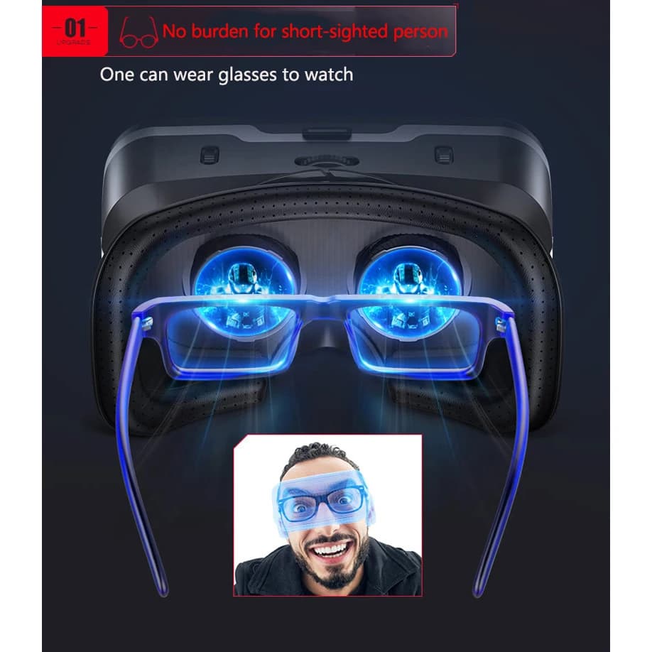VR Shinecon 10.0 خوذة نظارات ثلاثية الأبعاد الواقع الافتراضي نتوء (غطاء) للهواتف الذكية نظارات الهاتف الذكي سماعة Viar لعبة فيديو مناظير - 5
