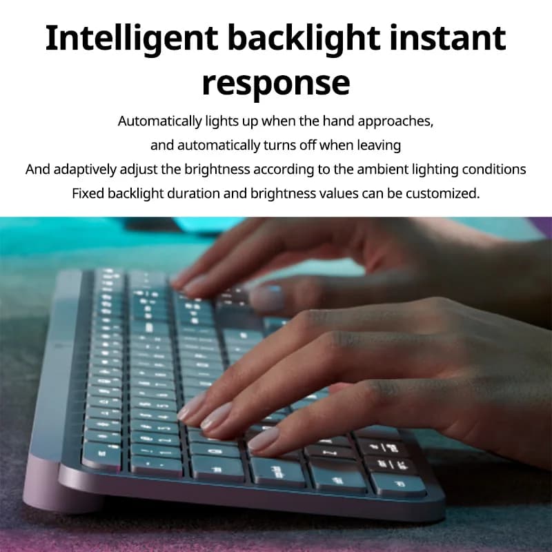 لوحة المفاتيح اللاسلكية المضيئة Logitech MX Keys S، إضاءة خلفية، بلوتوث، متعددة الأجهزة، USB-C، متوافقة مع ويندوز/ماك/ChromeOS - 3